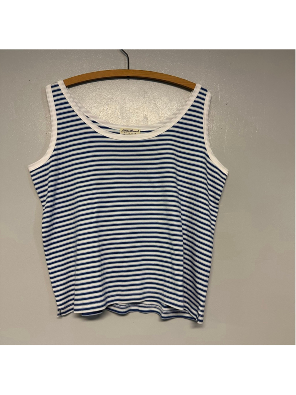 Eddie Bauer Striped Tank Top Women’s Size XL Blue White 100% Cotton - Picture 5 of 6